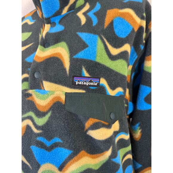 Patagonia Synchilla Arctic Collage Northern Green Fleece Pullover M - Picture 2 of 15
